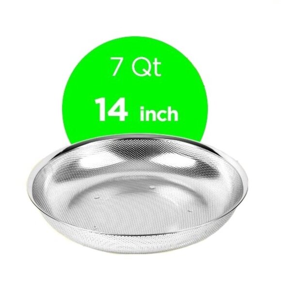 Professional Micro-Perf. Strainer-Colander Set 3 (5.5~7~10 Qt) 304 18/8 SS ~ NEW - Picture 14 of 15